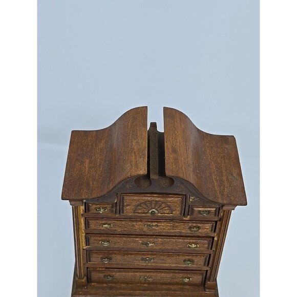 Vtg Artisan Dollhouse Miniature Chippendale Style Highboy Dresser  Cabriole Legs - Picture 10 of 14